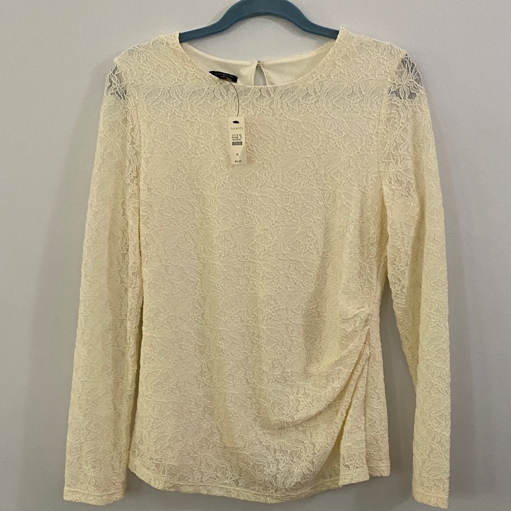 3/$10 NWT Talbots Ivory Lace top